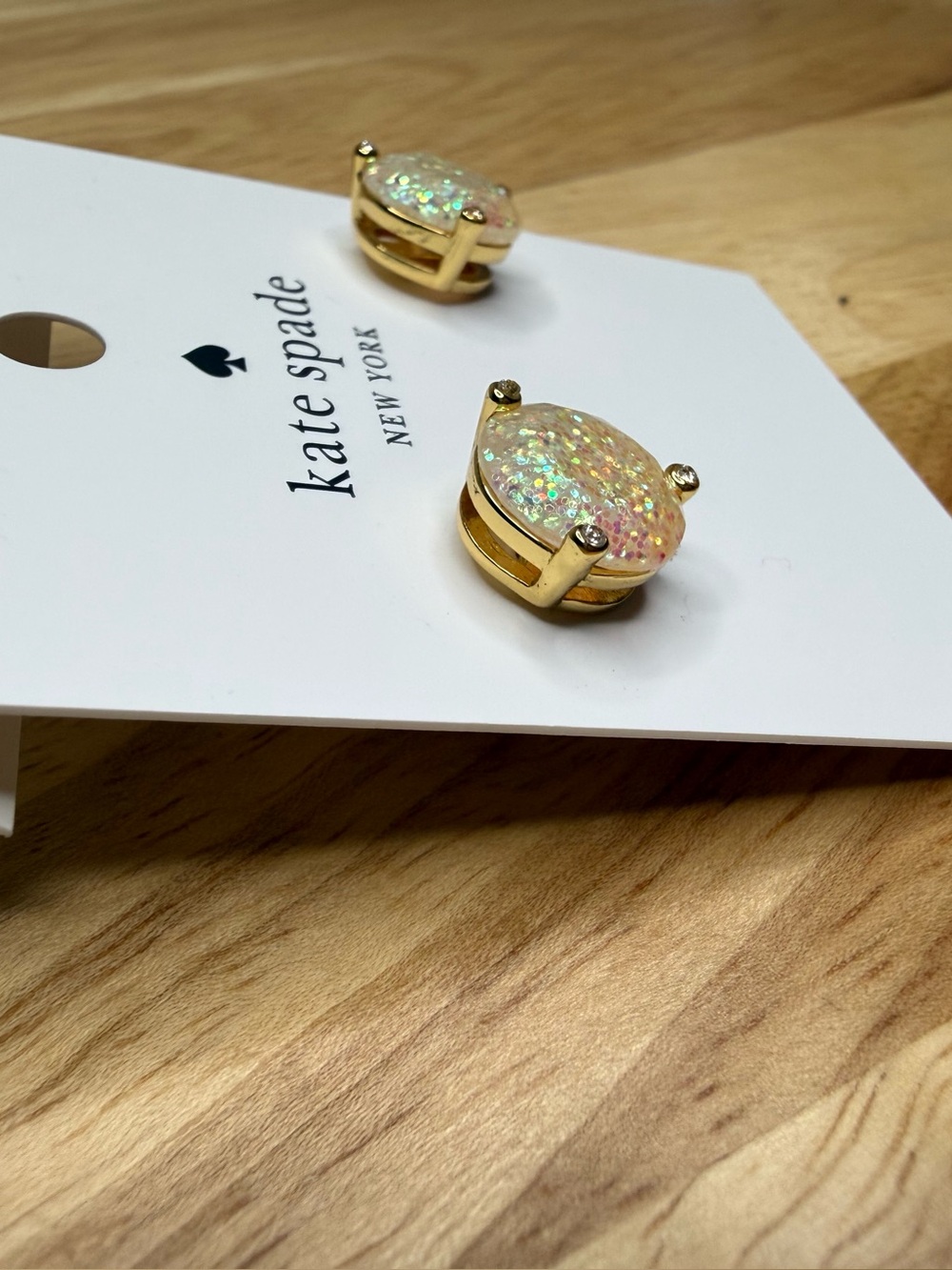 kate spade Opal Glitter Rise and Shine Stud Earrings NWT $39 - Picture 5 of 7